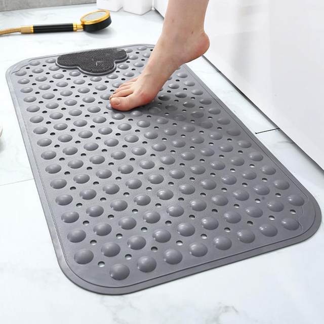 Xinwanna Bath Mat Suction Cup Drain Hole Bubble Design Anti-fall Non-slip  Cloud Massage Soft Toilet Bathtub Shower Floor Anti-skid Mat Bathroom  Supply (Blue,40x70cm) 