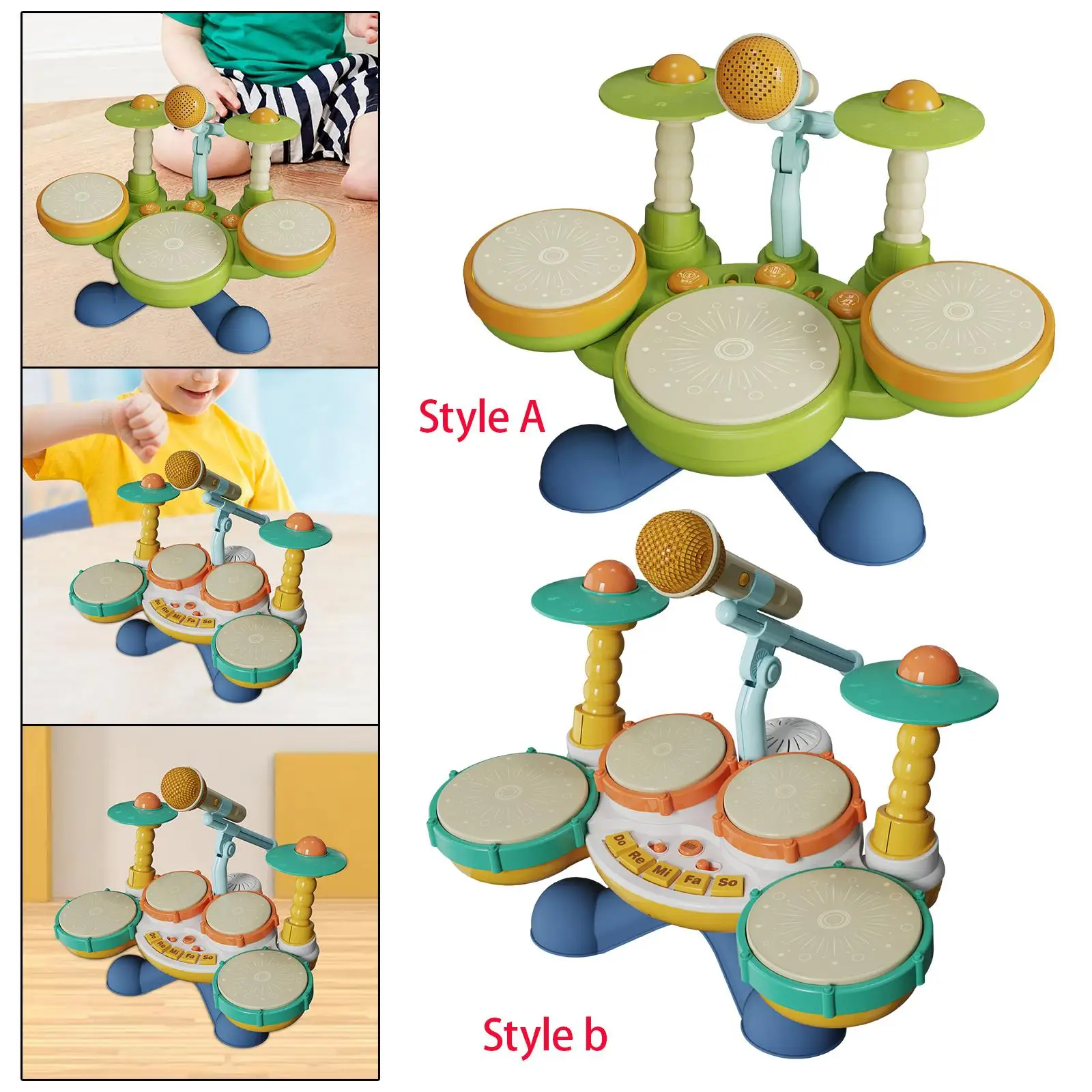 Early Educamional Toys Birthday Gift Learning Light up Toy Musical Drum Toy