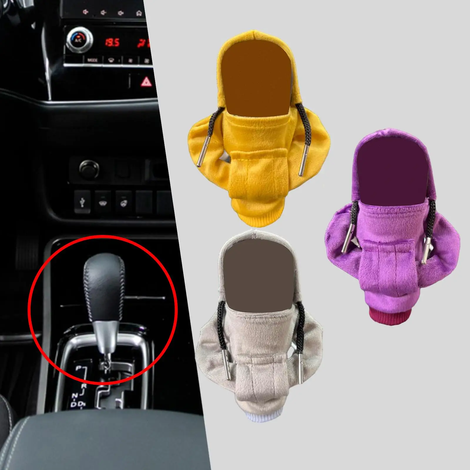 Auto Gear Shifter Knob Cover Sweatshirt Comfortable Durable Fashion Hoodies Soft Gear Shifter Hoodie Cover for Car Women or Man