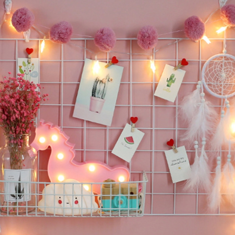 Description Picture 3 of itemGrid Photo Wall Accessories Hanging Basket Wrought Iron Wall Decoration for Creative Shelf Organizer with Hooks