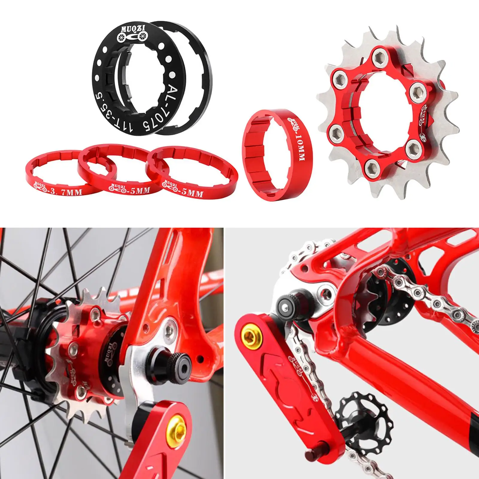  16T Cassette Single Cog Set High Strength Steel Removeable  Sprocket Component  Cog Fixed Adapter for MTB BMX