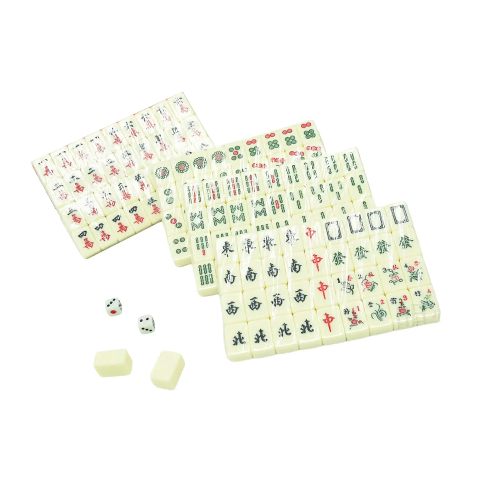 Chinese Mini Mahjong Small Tiles Lightweight Mahjong Gifts Mahjong Game Set Travel Mahjong Set for Family Leisure Party Picnic