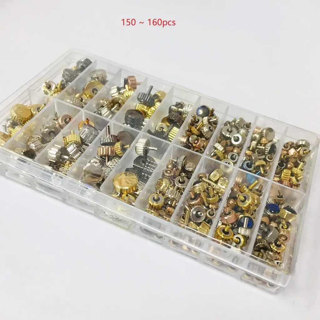 160PCS Multicolor Assortment Sizes Mixed Watch Stem  Head Parts