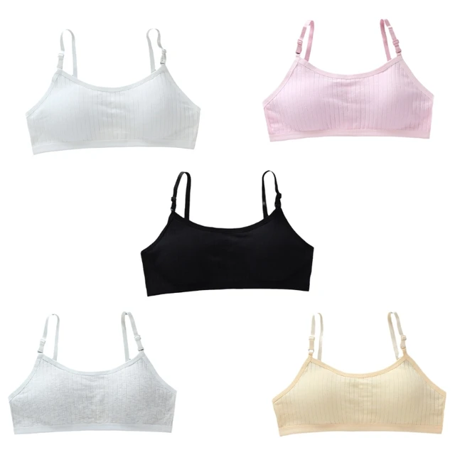 Buy Juniors Solid Padded Bra with Hook and Eye Closure - Set of 2 Online