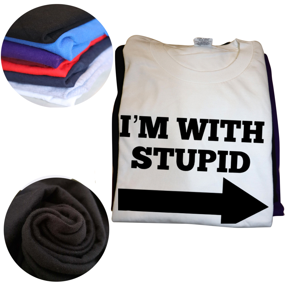 Neuheit Super I'm With Stupid And Arrow Pointing Right T-Shirts Streetwear Kurzarm Geburtstagsgeschenke Sommerstil T-Shirt – Detail 4