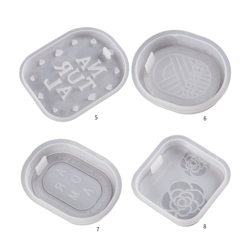 Camellia Plaster Hanging Plate Silicone Mold Wardrobe Car Fragrances Aromatherapy Epxoy Resin Mould DIY Casting Tool