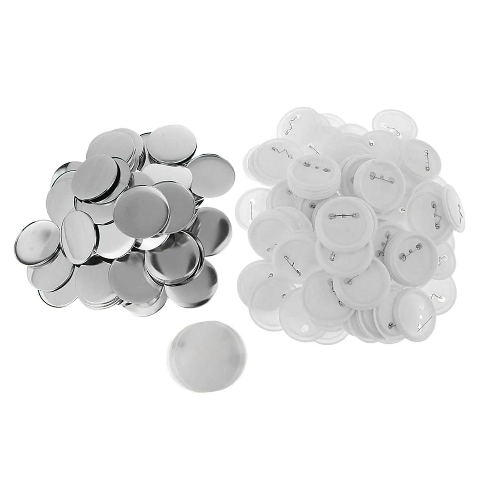 Blank Button Making Supplies Round Pin Button Badge Parts for Button Maker Machine Presents with Metal Cover, Base, Film