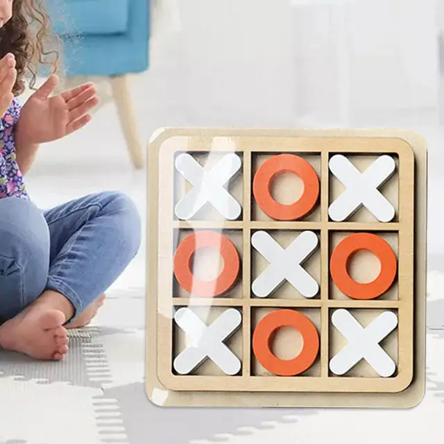 Asiatic Craft 5x5 Wood Tic Tac Toe Noughts and Crosses Board Game XOXO  Family Kids Adults