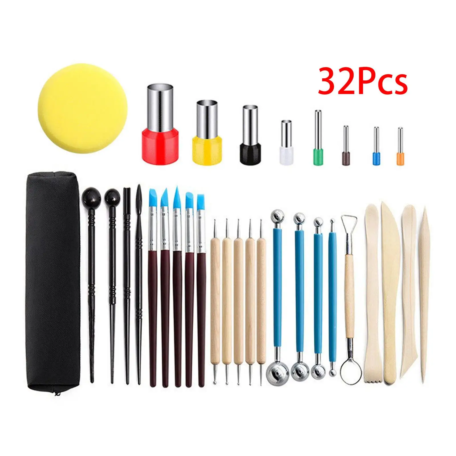 33Pcs Clay Sculpting Tools DIY Shaping Embossing Scraping Cutting Engraving Drawing Clay Tools Pottery Tools Set for Beginners