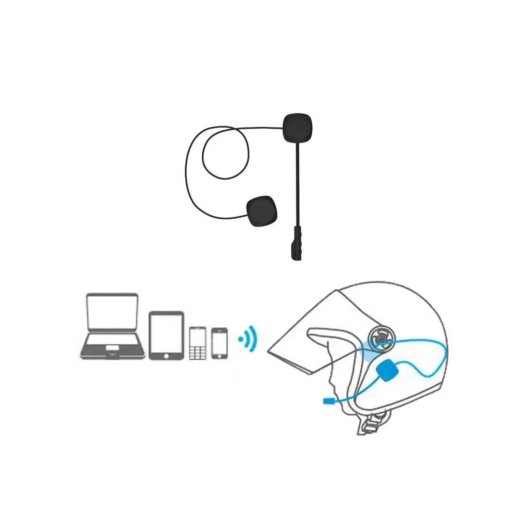 Motorcycle  5.0 Helmet Headset with Universal Microphone Kit Hands- for Scooters/Motorcycles