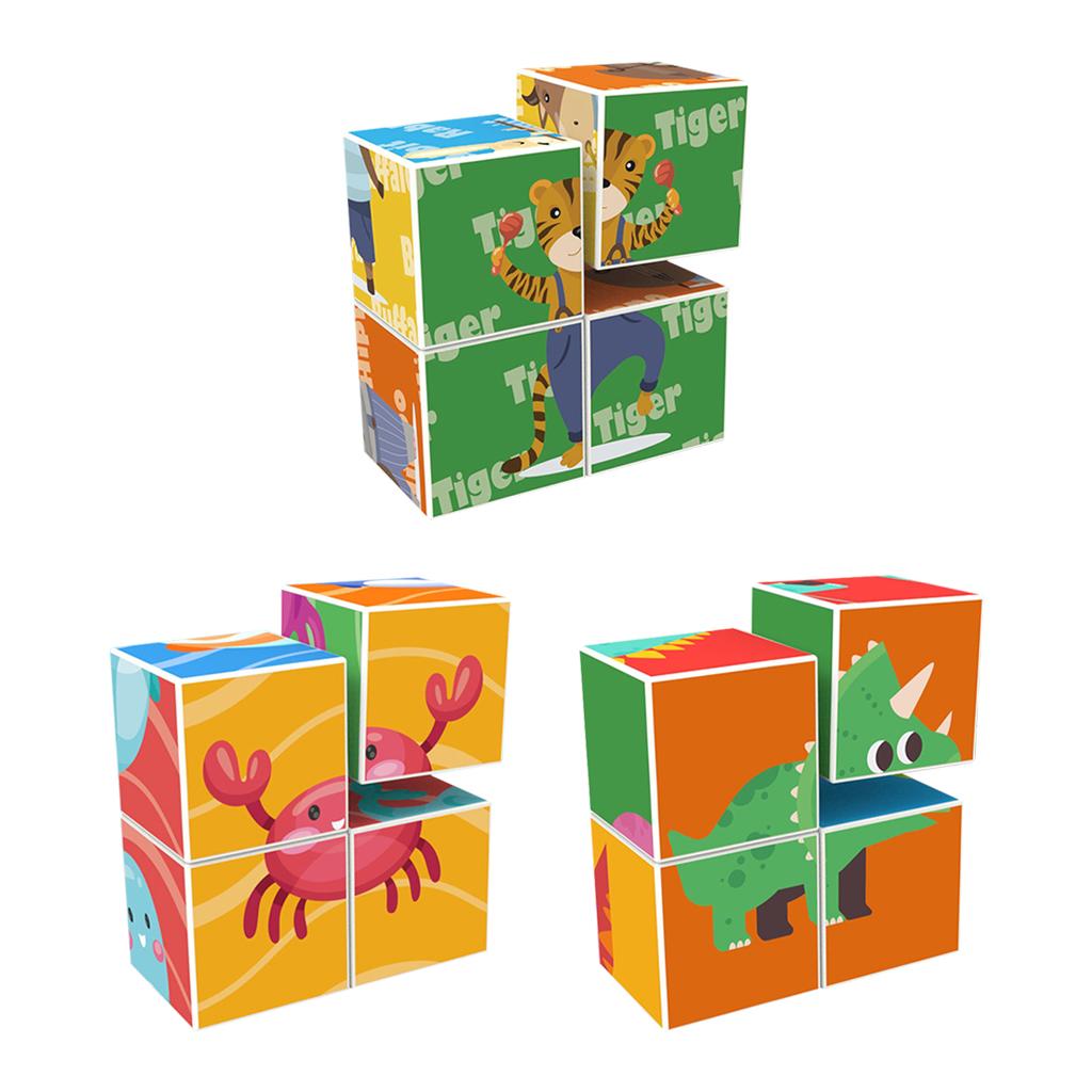 Montessori Building Blocks Toys Magnetic Block Creative Early Learning Educational Sensory Toys Matching Block for Children Kids