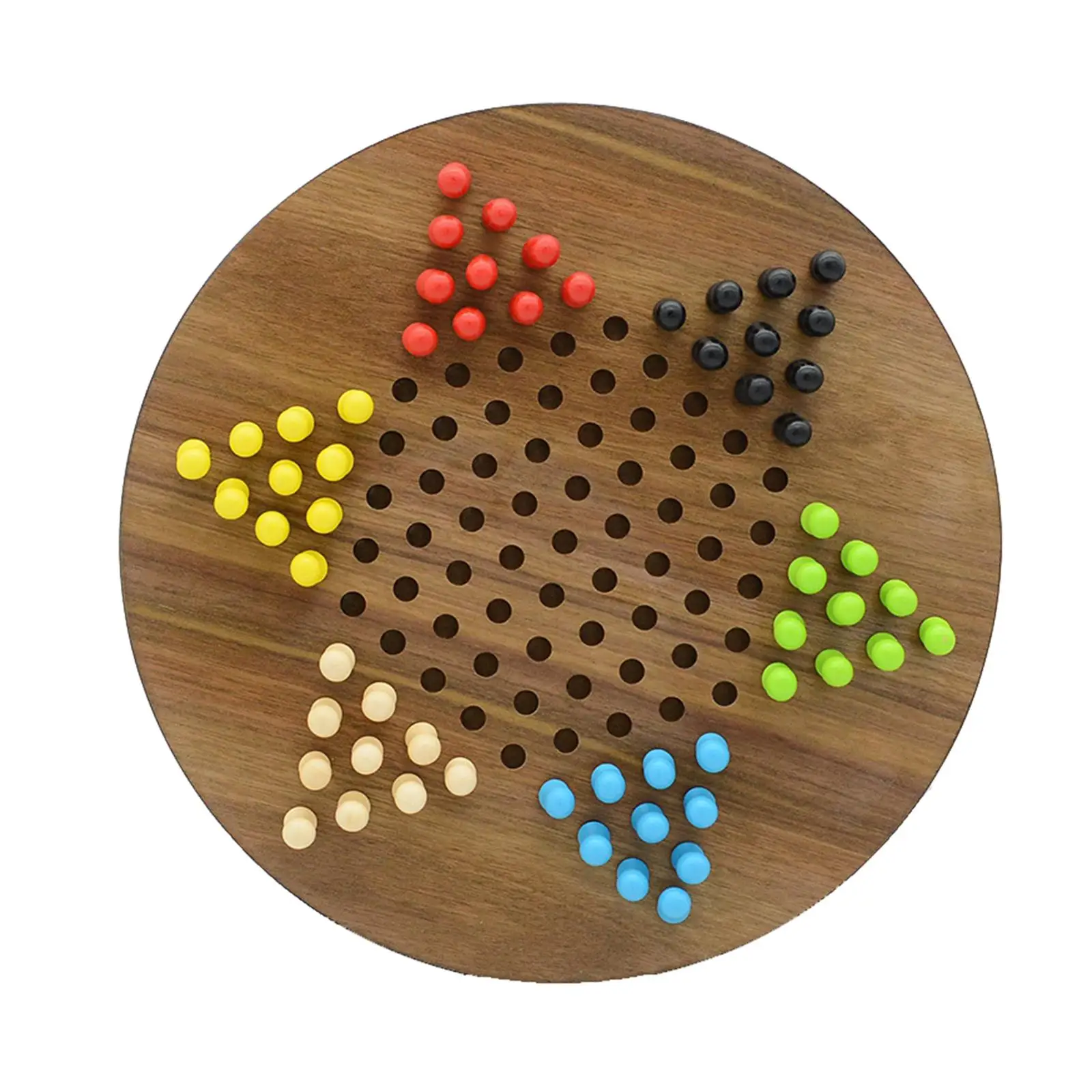 Portable Chinese Checkers Game Preschool Learning Activities Toy Natural Chinese Checkers with Marbles for Children Toddler Kids