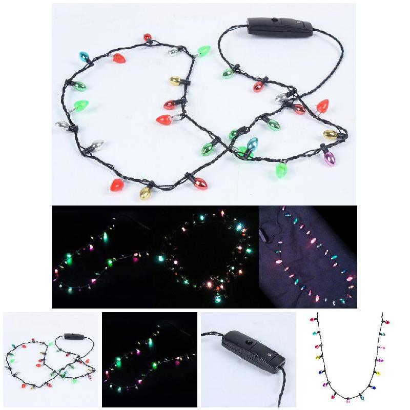 Weihnachts -LED -Leuchten Halskette mit 8 Lichtern Lampen -Glühbirnen -Blitzschnur Leuchten Leuchten Lichtschnur Halskette Festival Dekoration – Detail 3
