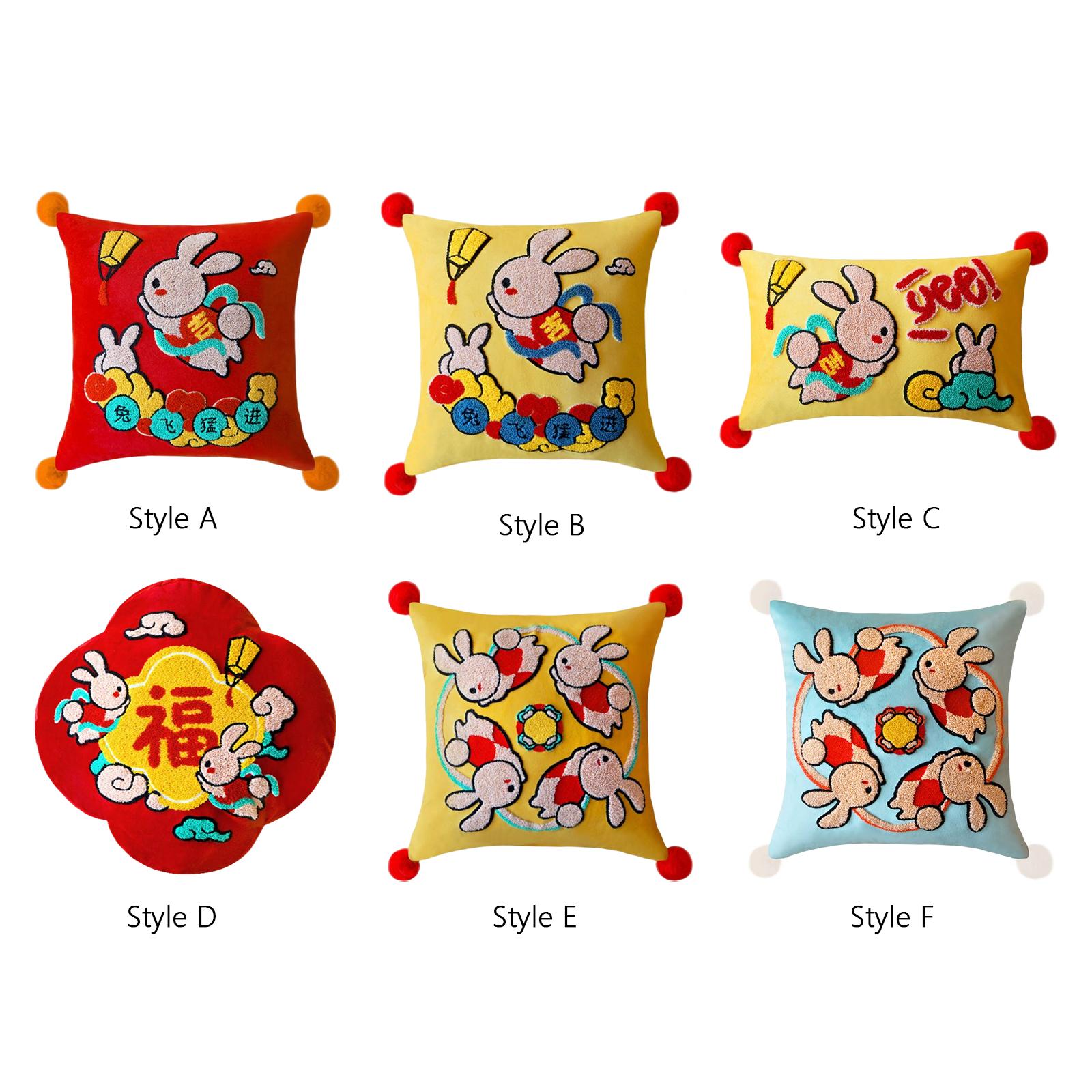 Embroidered Cushion Cover Decorative Throw Pillow Case for Holiday Bedding