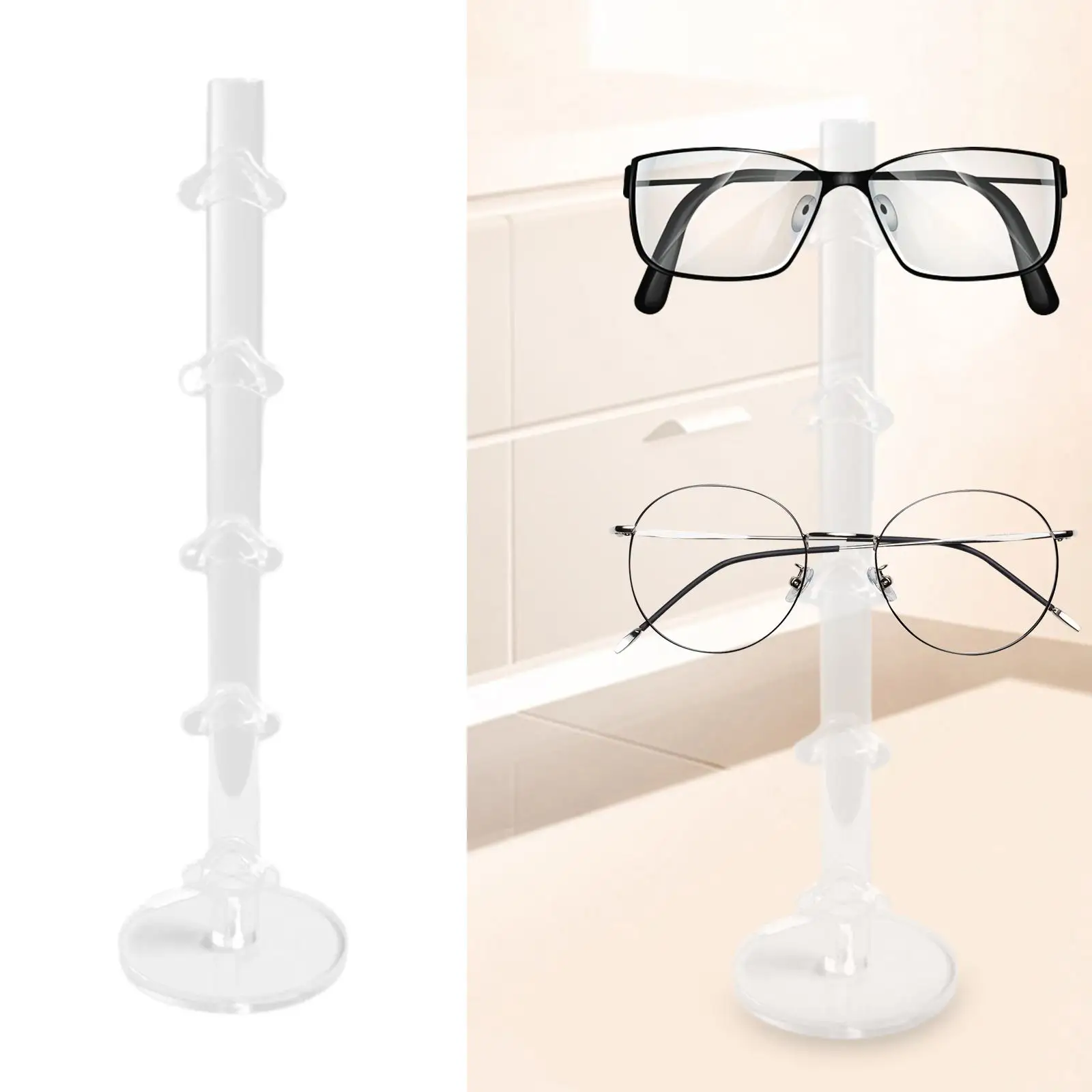 Sunglasses Rack Transparent Eyewear Display Stand Glasses Holder Eyewear Organizer for Selling Shop Tabletop Countertop Dresser
