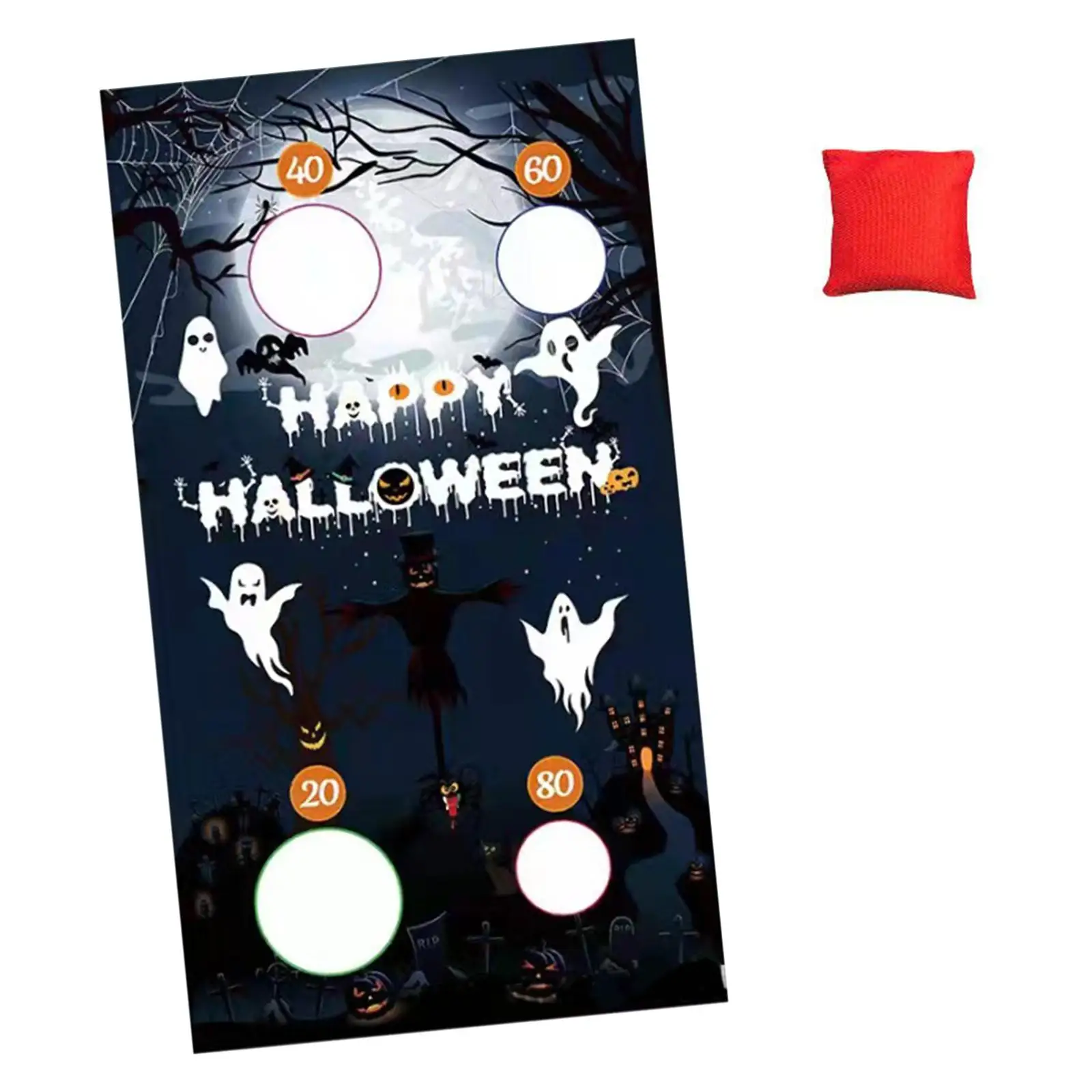 Halloween Toss Game Banner Hanging Toss Game Banner Party Supplies for Carnival Halloween Beach Garden Throwing Game