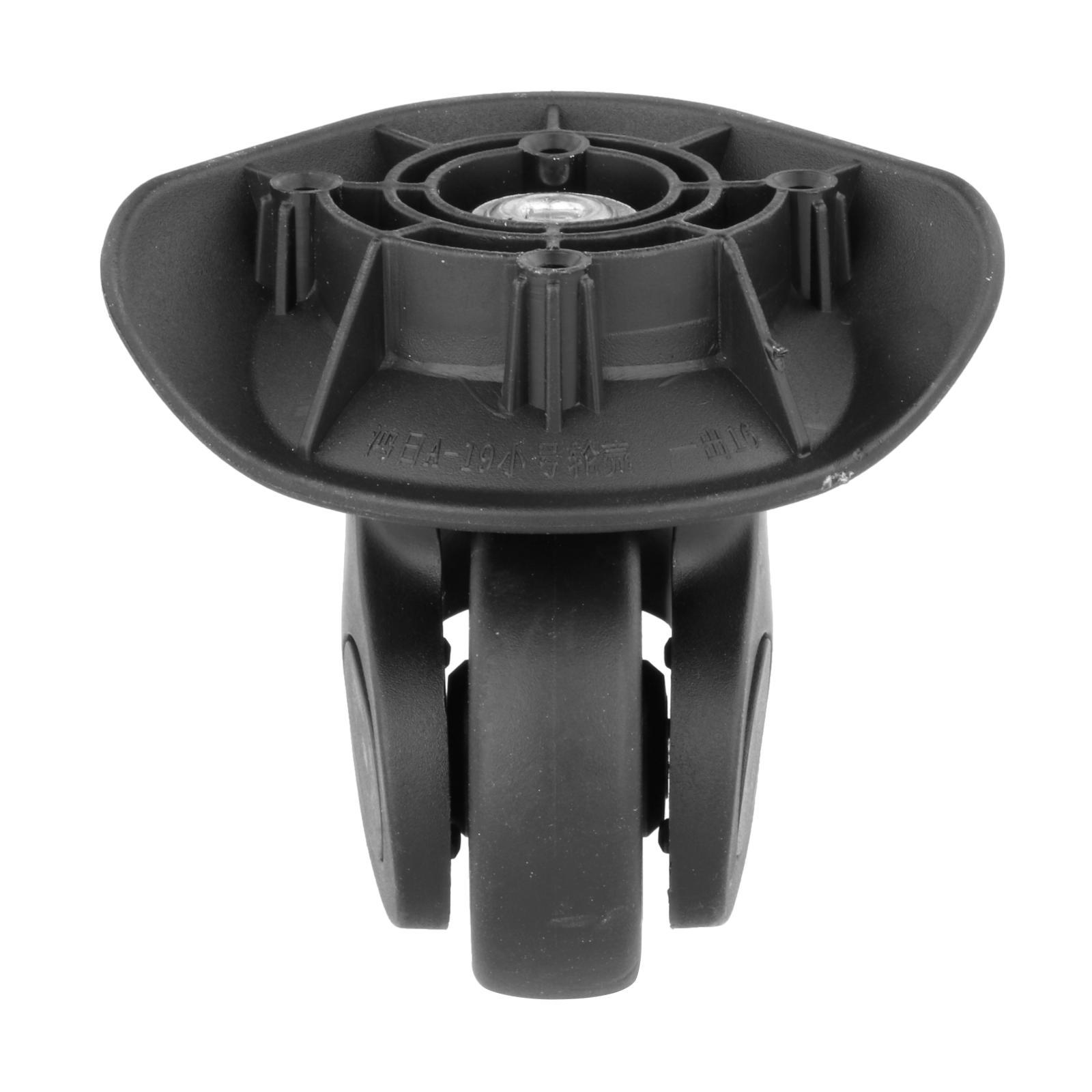 2x Universal Suitcase Wheel Suitcase Caster 360 Swivel Wheel Pulley Repair Parts for A19 Replacement Plug in Black Travel Quiet