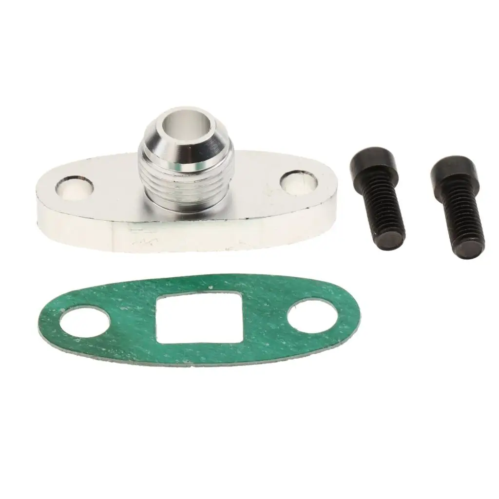 Auto Replacement Oil Feed Inlet Flange+Gasket Adapter Kit  Fitting T3 T4