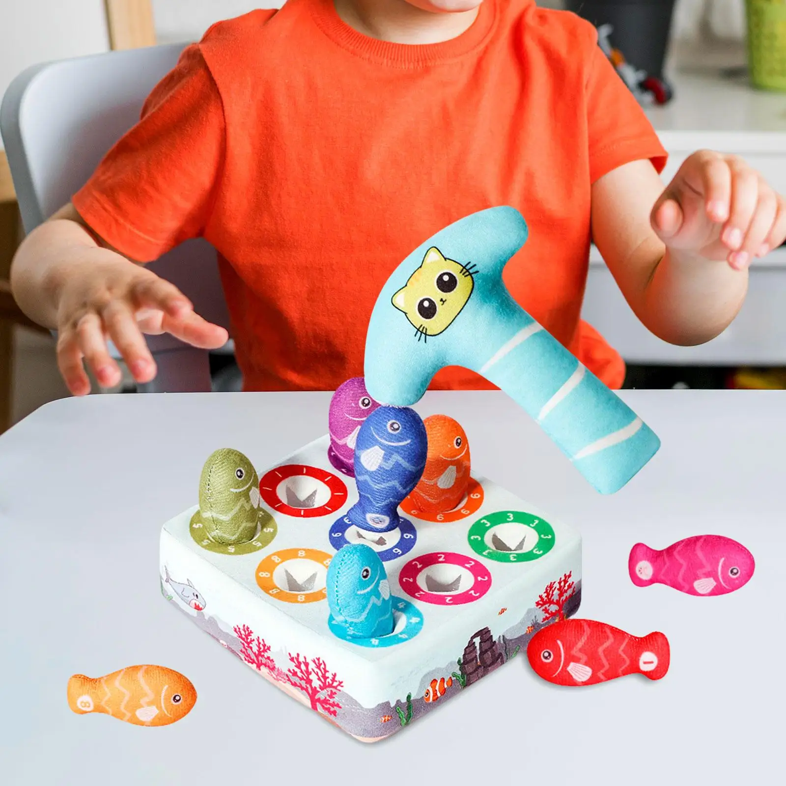 Montessori Baby Pull Out Game Educational Pull Out Game Plush Number Puzzle Matching Fishing Game for Role Play Activity Indoor