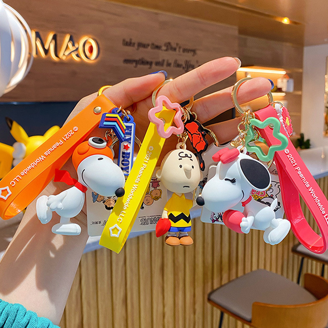 Snoopy Keychain Cartoon Trendy Couple Type Accessories Cute Doll Key Chain  Fashion Schoolbag Exquisite Pendant Charm Gifts