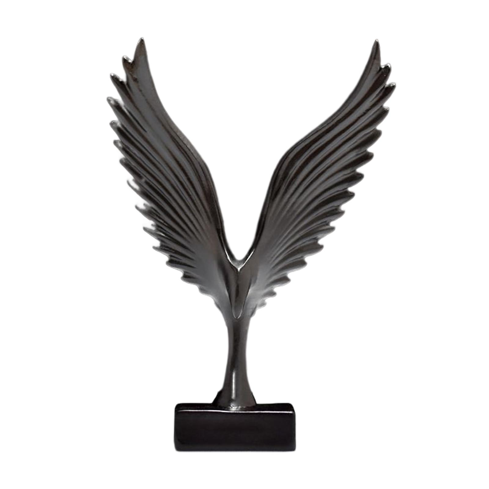 Modern Angel Wing Statue Abstract Figurine Eagle Animal Artwork Resin Sculpture for Living Collection Tabletop Ornaments