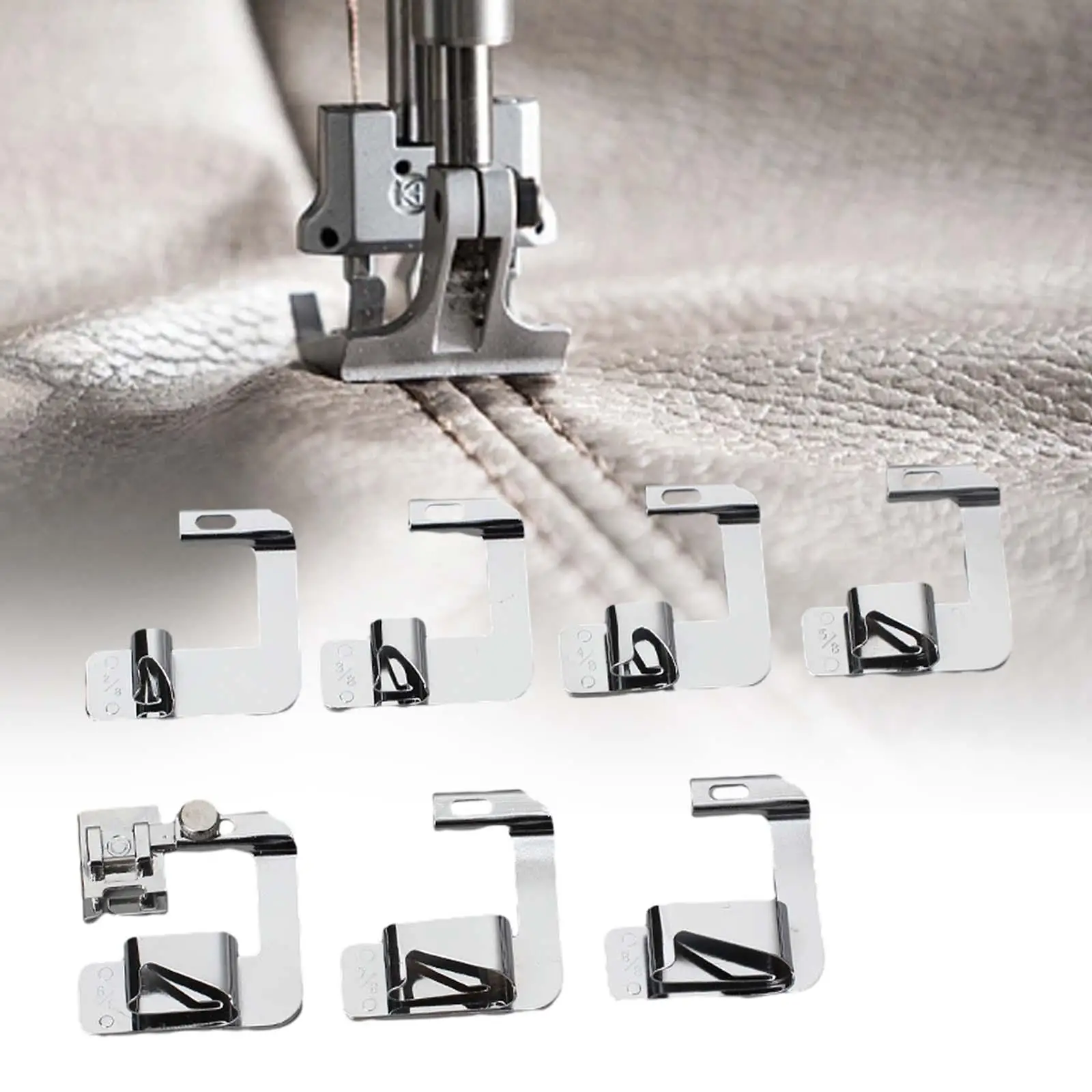 7Pcs Sewing Machine Presser Foot Kit, Rolled Hem Presser Foot, Sewing Machine Accessories