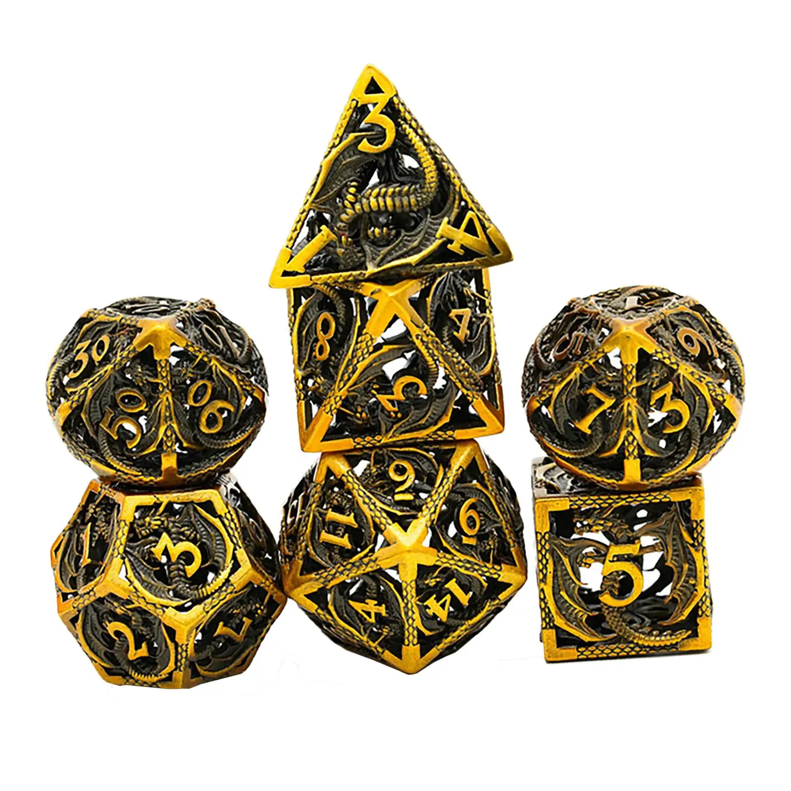 7  Polyhedral Hollow Dice Set for DND RPG MTG Game Role Playing Toy