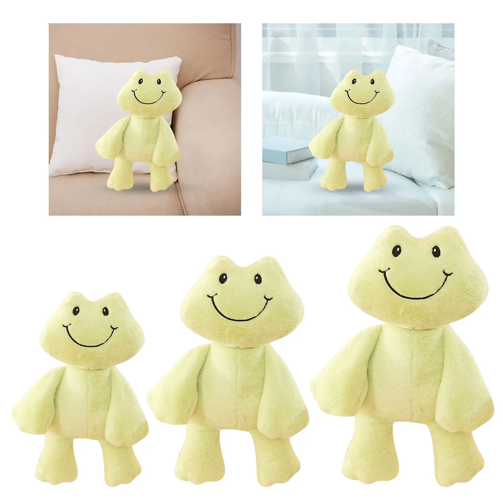 Soft Frog Plush Doll Pillow Stuffed Frog Plush Cushion Cute Frog Stuffed Animal for Party Toddlers Girlfriend Children Kids