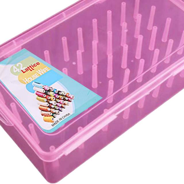 Boîtes Rangement Bobines Couture Transparentes - Lot De 2 Avec 42 Axes, Portable Et Robustes