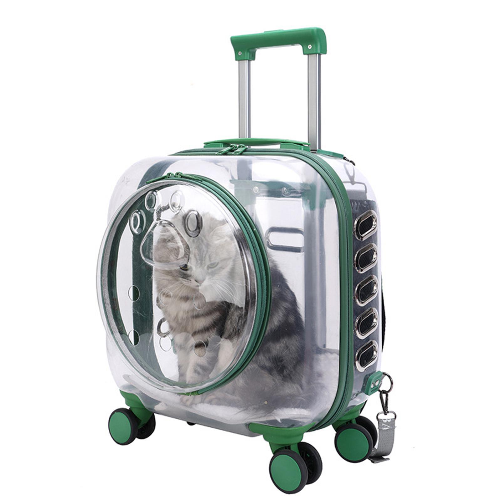 Dog Trolley Case Luggage Box Portable Suitcase Universal Wheel Backpack Travel Carrier Bag for Outing Outdoor Camping Walking