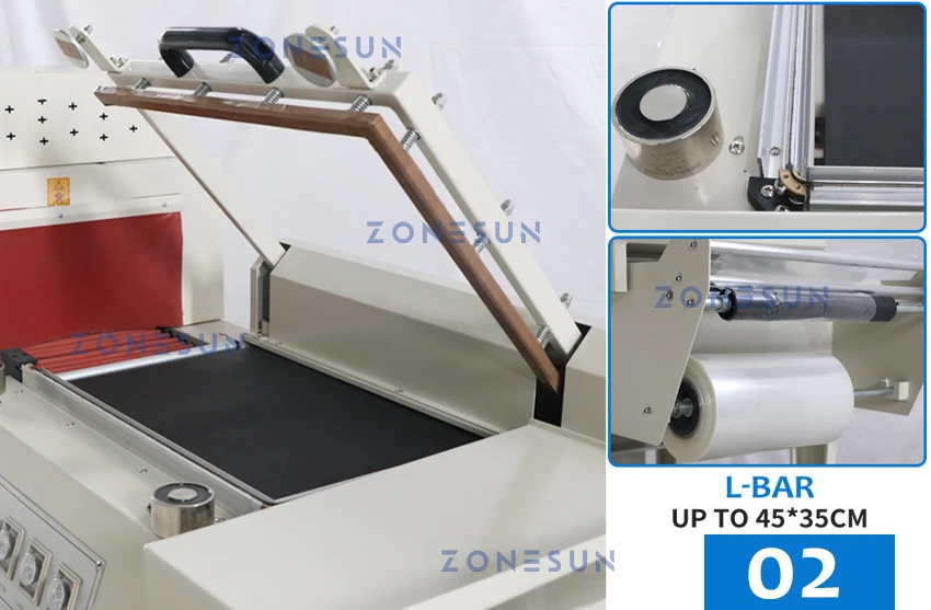 ZONESUN ZS-SPL3 PVC e filme de poliolefina barra em L máquina de corte e encolhimento 