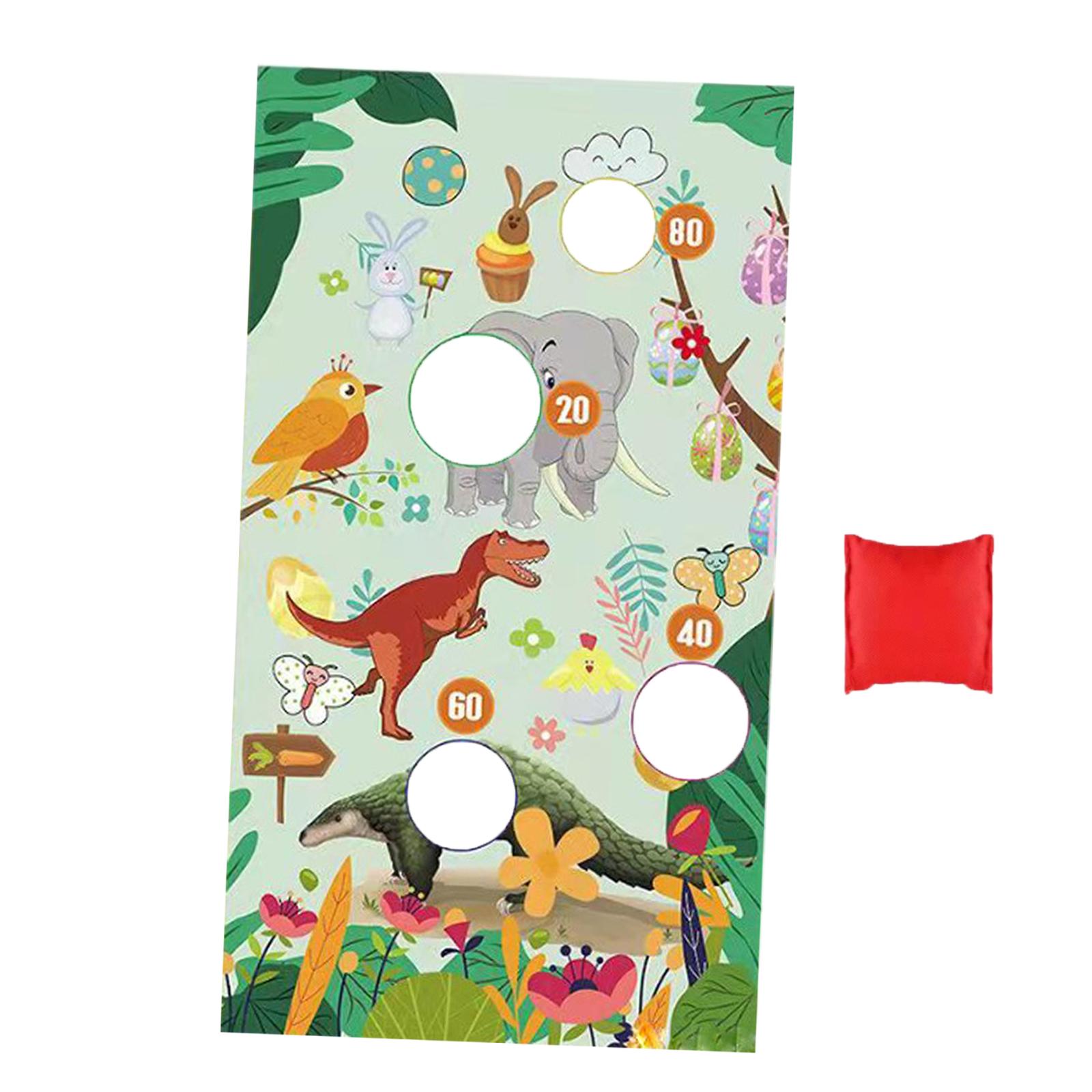 Sandbag Throw Game Toys Toss Games Jungle Animal Pattern for Games Summer