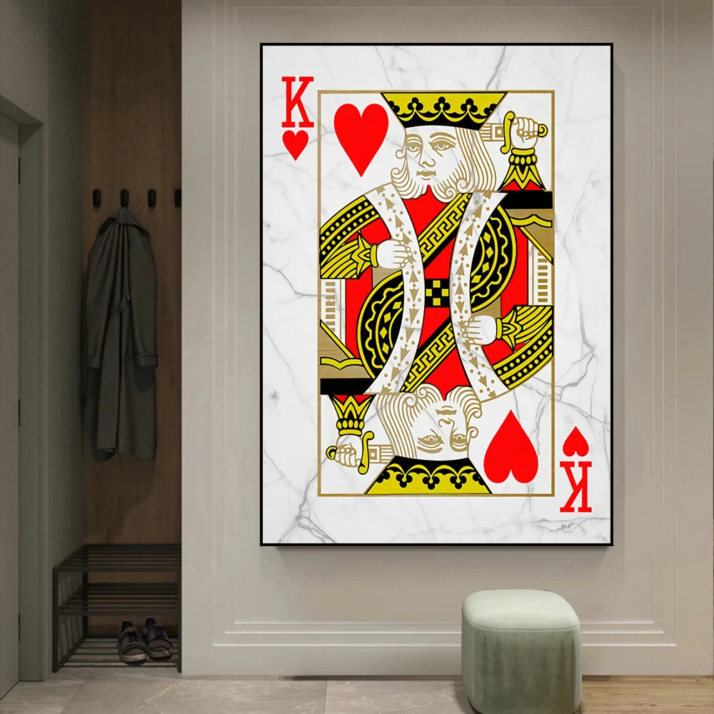 Nordic Art Figure Queen Poker Poster Playing Card Canvas Painting Cuadros  Wall Picture for Living Chess Room Bar Pub Club Decor - AliExpress