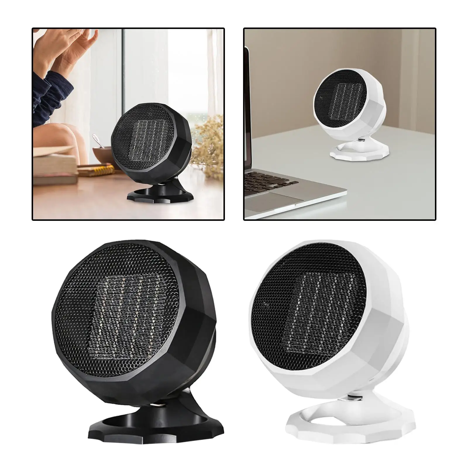 Desktop Electric Space Heater Desk Durable Versatile Portable Quick Heating Heating Fan for Bedroom Office Apartment EU Adapter