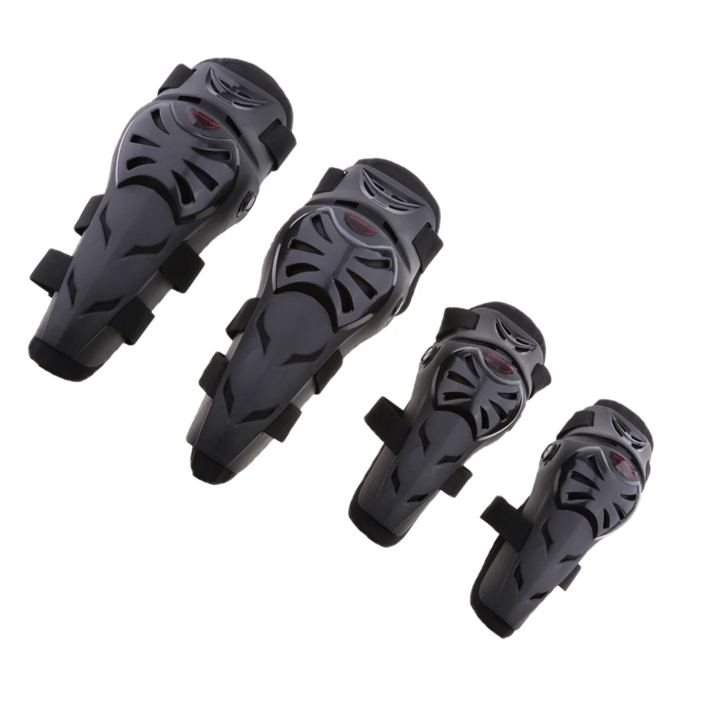 4Pieces Motorcycle Motocross Cycling Elbow and Knee Pads Protector Guard s Set Black