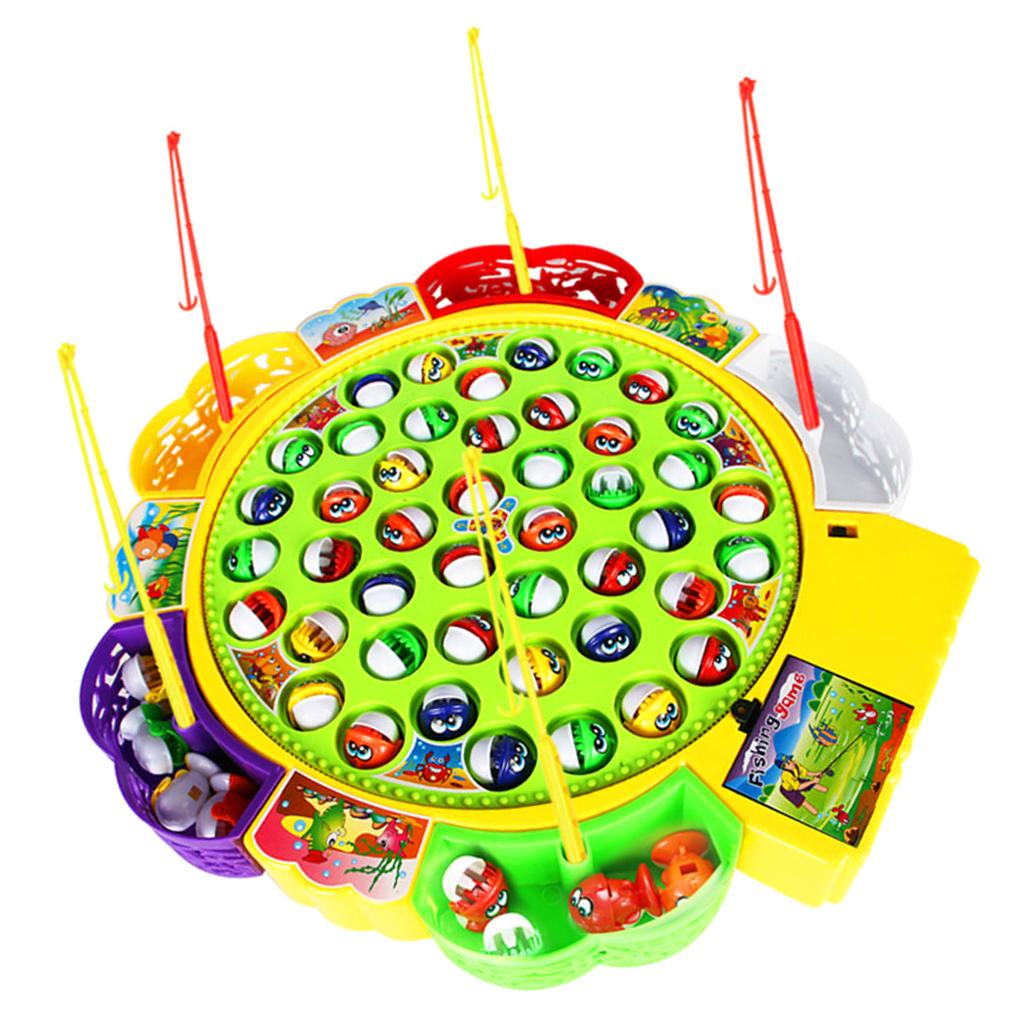 Fishing Game Set Electronic Musical Rotating Fishing Board Kids Preschool