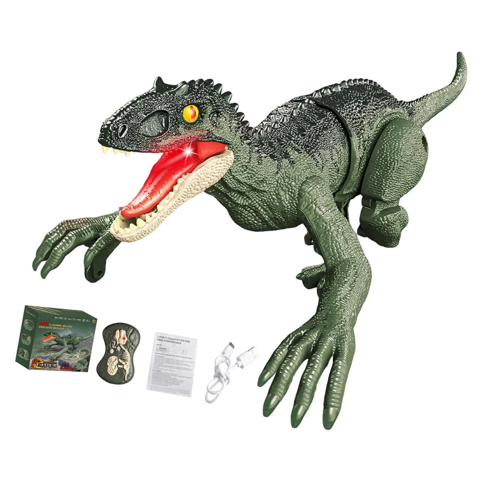 Robot Dinosaur with Sound and Light Realistic RC Dinosaur Toys Dinosaur Toy for Boys Girls Toddlers Children Holiday Gifts