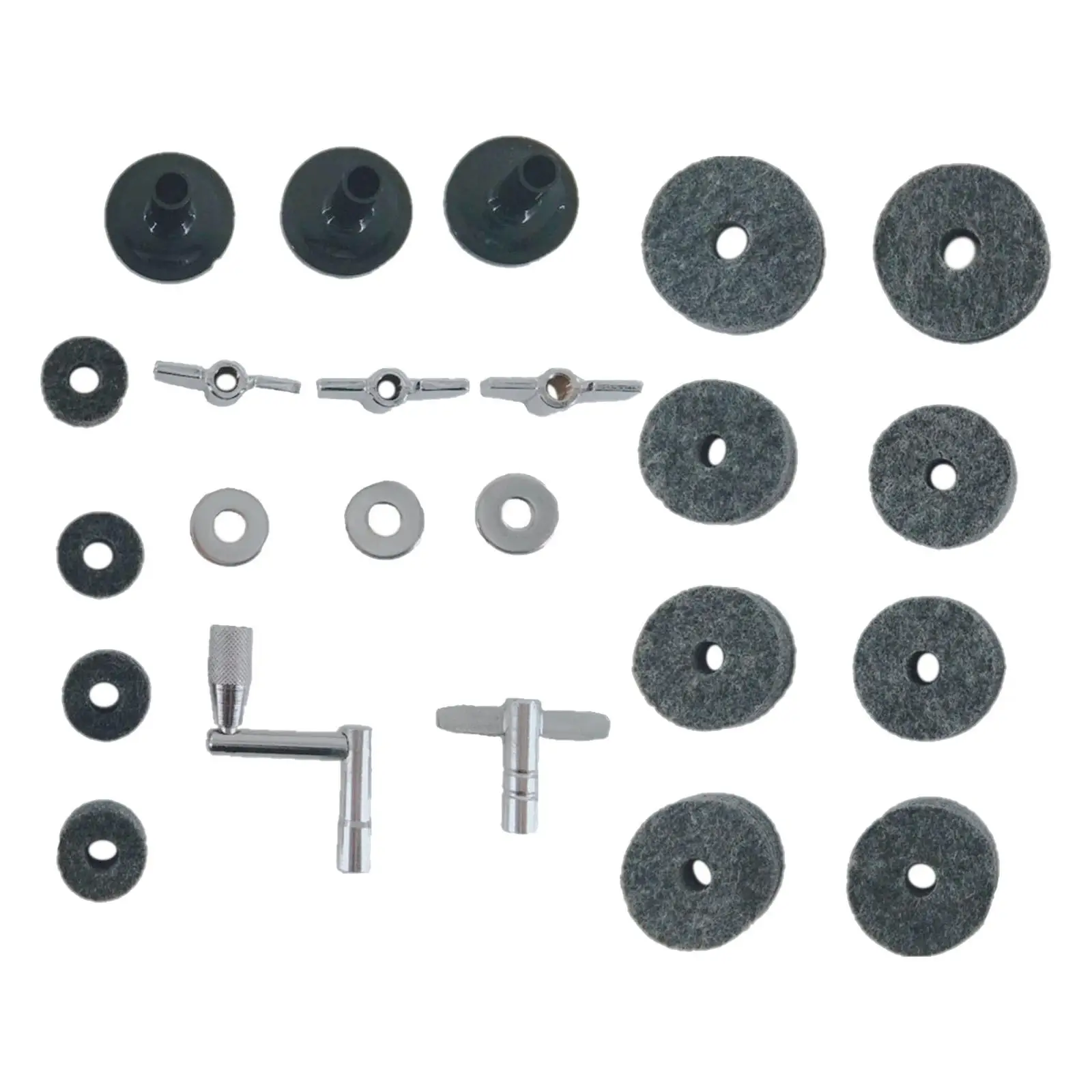23 Pieces Drum Sets Replacement Cymbal Felts Washers Cymbal Replacement Cymbal Washer Wing Nuts Attachment Replacement Parts