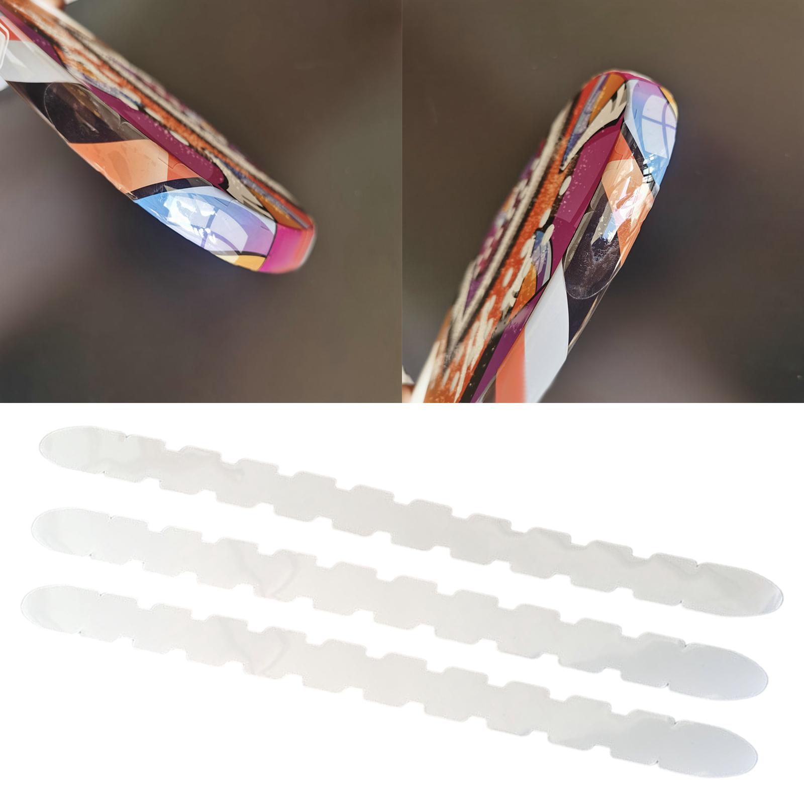 3 Pieces  Racket Head Protection Tape Sticker 34cm X 2.2cm Clear