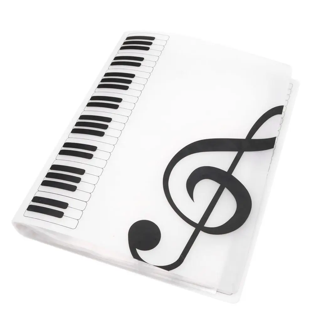 A4 Music Note Folder Sheet Music Holder Organizer for Piano Cello Violin Playing, White