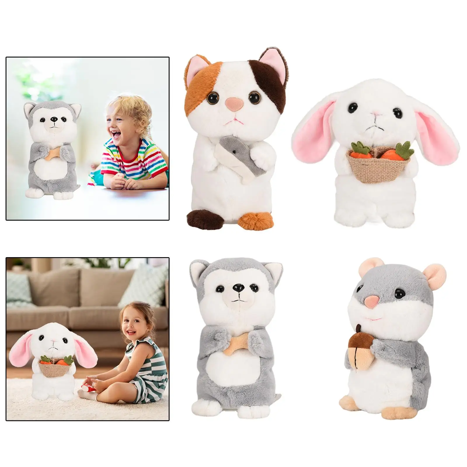 Cute Electric Plush Doll Voice Copy Repeat Birthday Gifts Battery Operated for Girls Boys