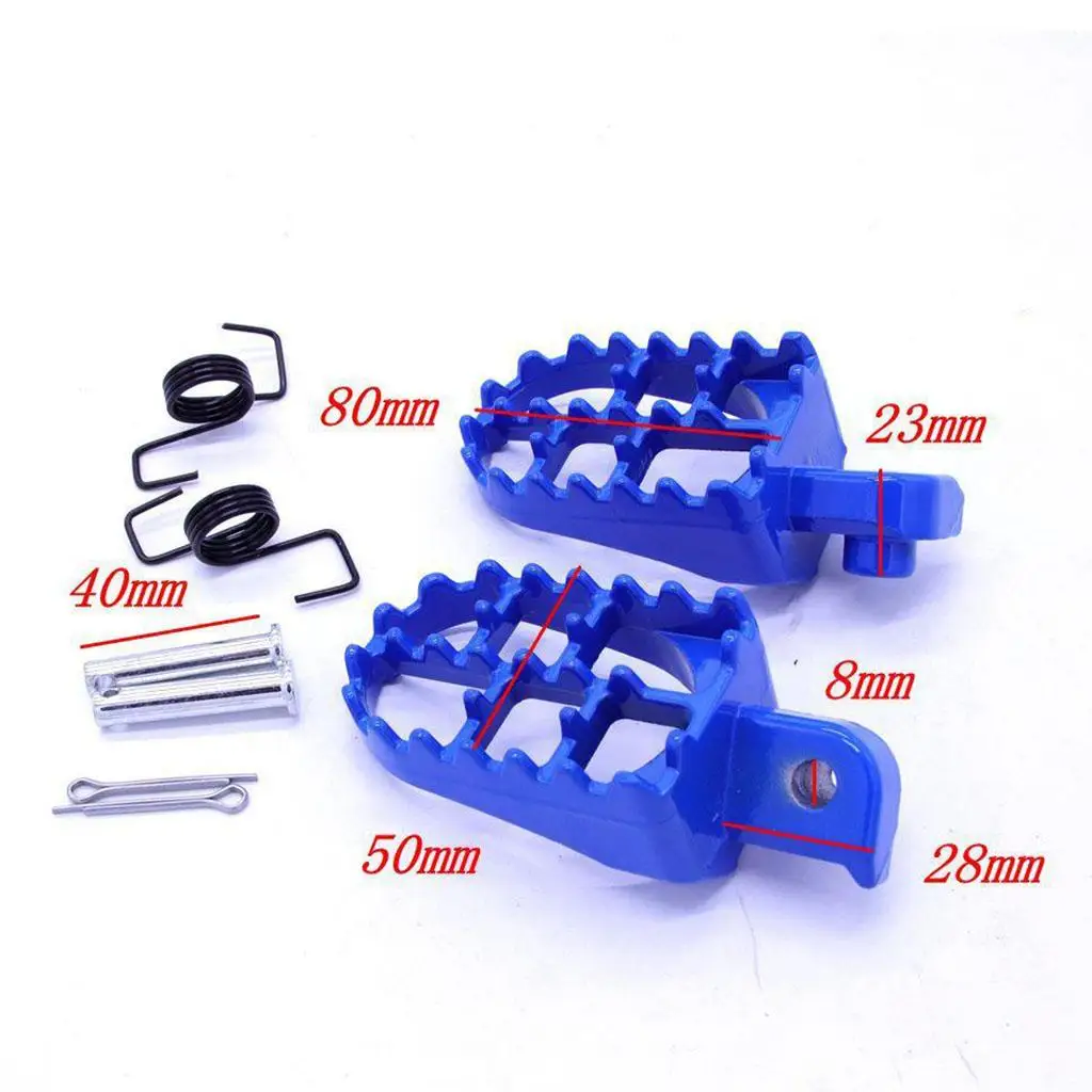 New Motorcycle Foot Peg Rest Pedal Footpeg with Springs and Bolts for  PW50 PW80 , Blue