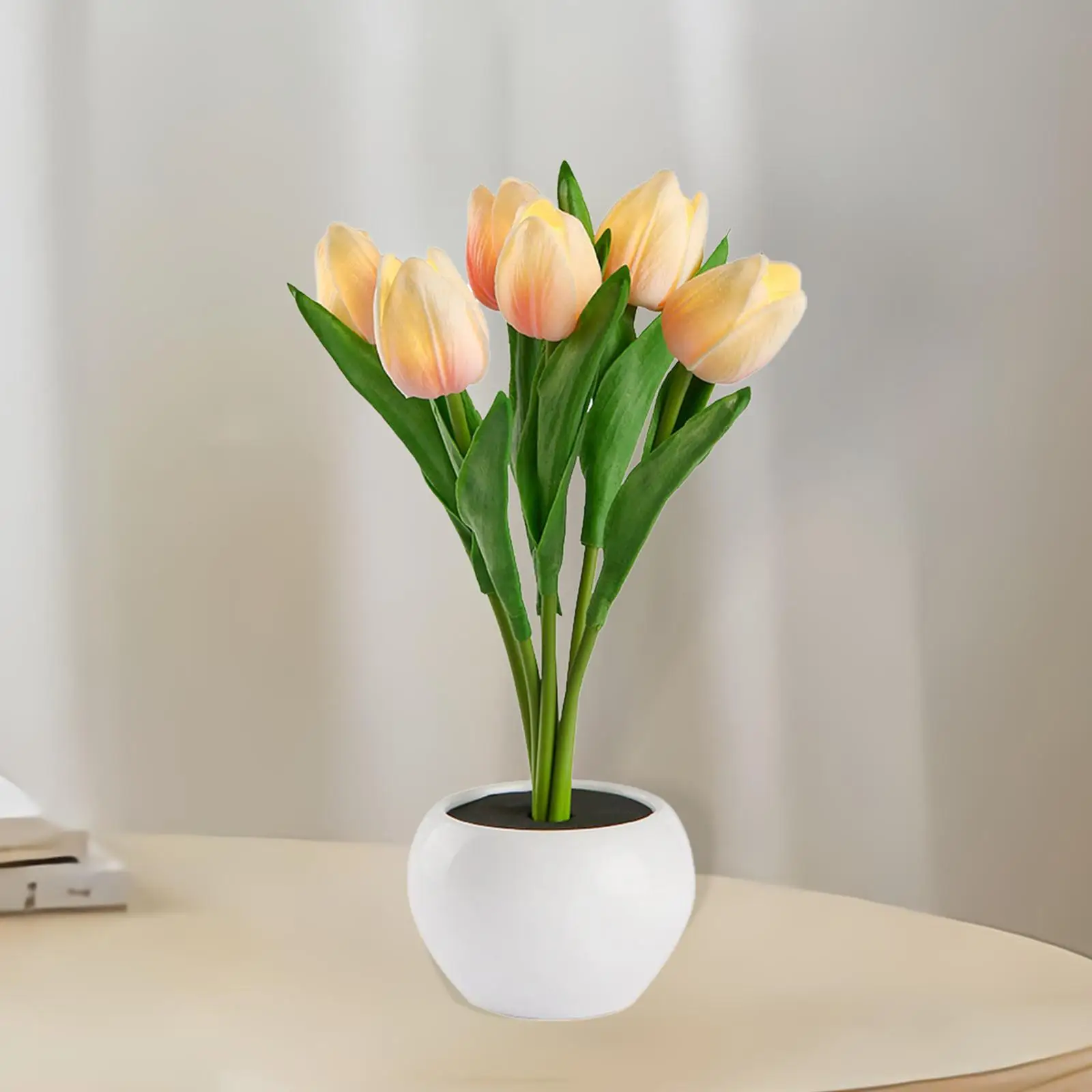 Artificial Flowers with Night Light Table Lamp for Living Room Valentine