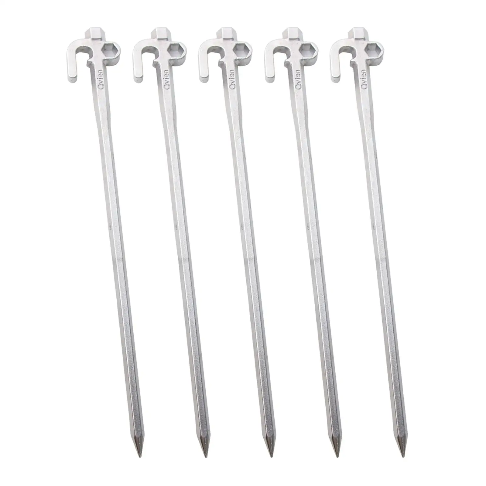 5 Pack Tent Stakes Heavy Duty Steel Tent Pegs for Camping Unbreakable and Inflexible