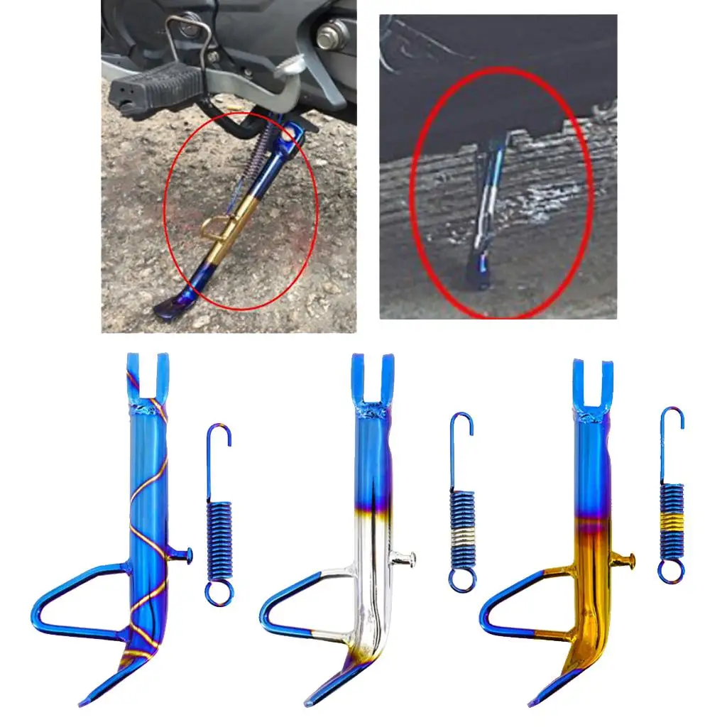 Universal CNC Motorcycle Kickstand Side Stand Support Leg Prop Post Blue