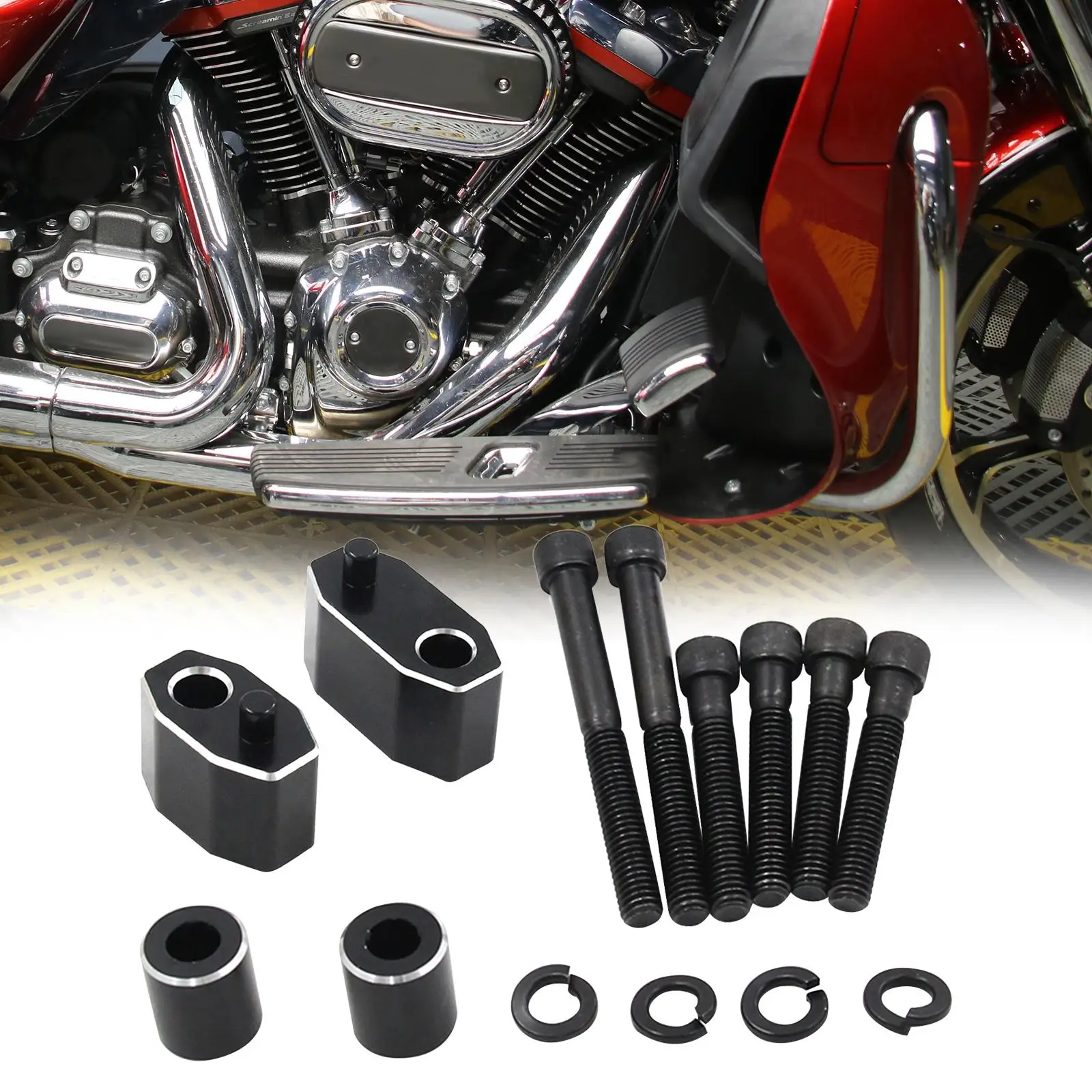 Street Glide Floorboard Extension with Mounting Screws Easily Install Stable