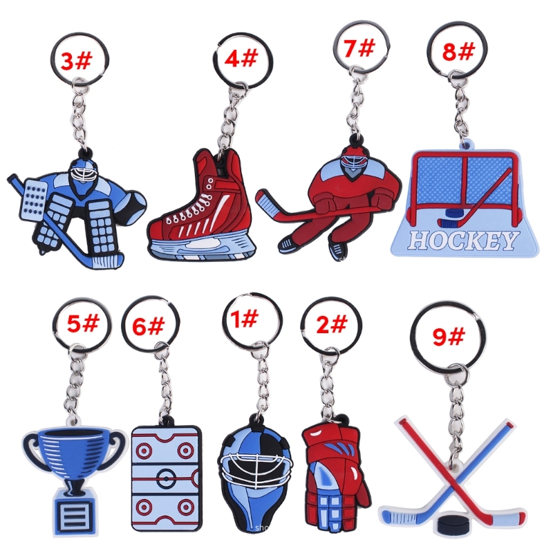 Description Picture 3 of itemIce Hockey Sports Pendant Keyring Cartoon Winter Sports Charm Keychain Car Keys Holder Bag Pendant Handbag Accessories