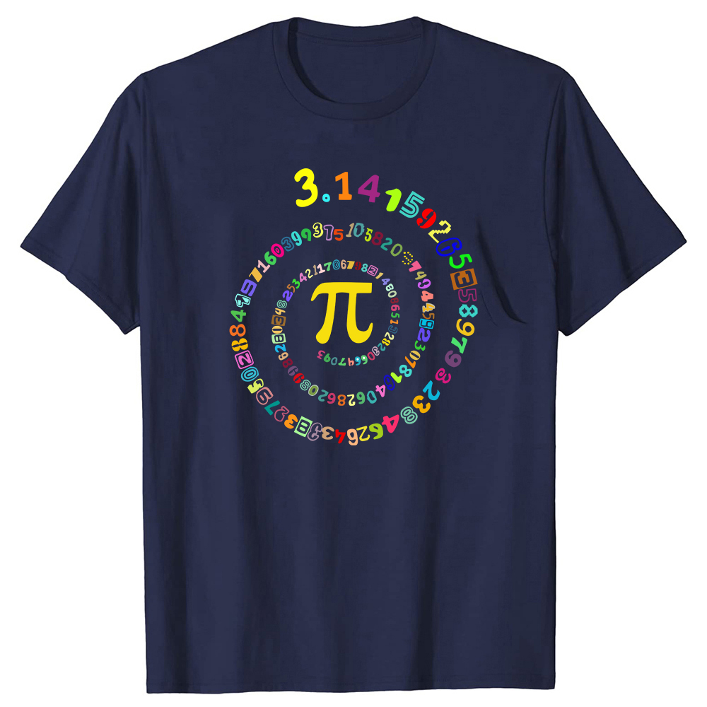 Lustige pi Tag Shirt Spirale pi Mathe T-Shirt für pi Tag 3,14 T-Shirt Top T-Shirts maßge schneiderte Baumwolle Tops Shirts einfachen Stil für Männer – Detail 3