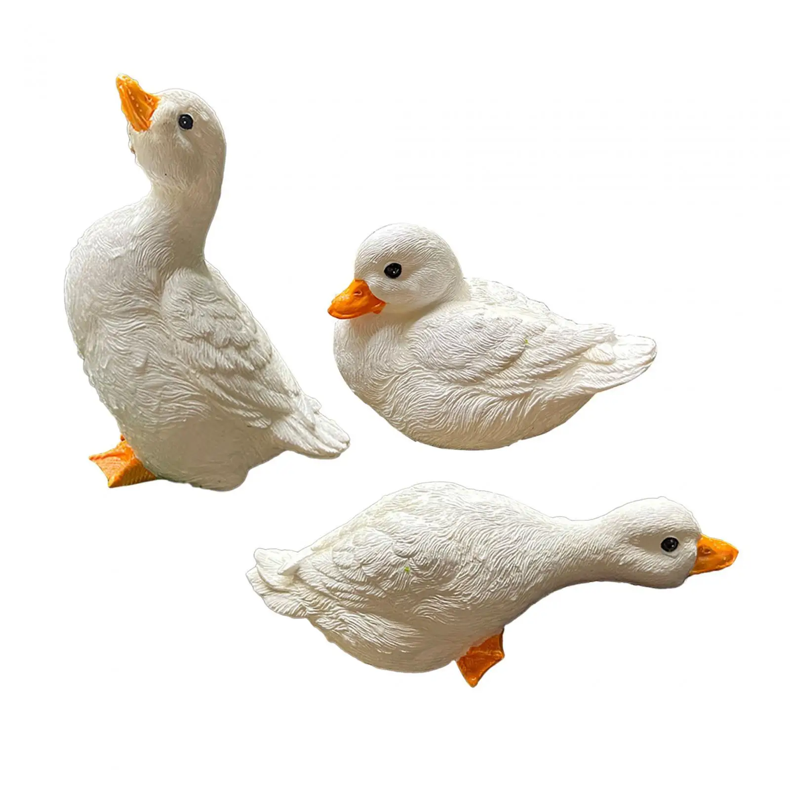 3x Resin Statues Small Duck Statues Home Decor for Landscaping Room Office
