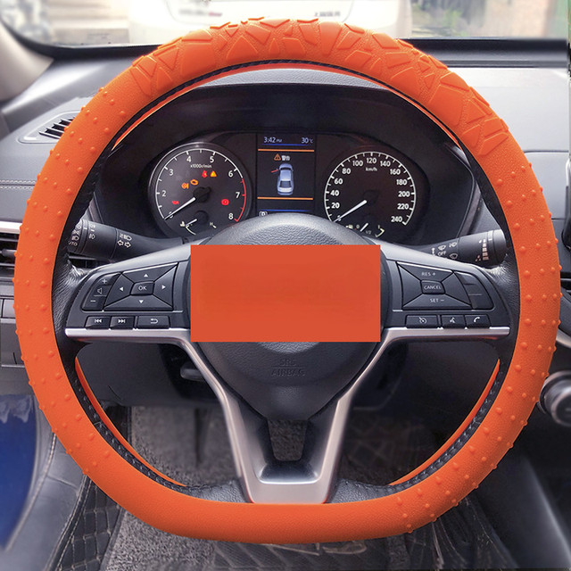 Funda Para Volante Fácil De Instalar - Ajuste Universal 14 A 14.5 Pulgadas, Agarre Cómodo Con Anillo De Goma